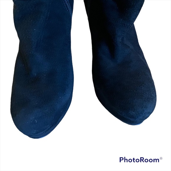 Stuart Weitzman Suede Over the Knee Suede Platform Boots - Picture 9 of 12